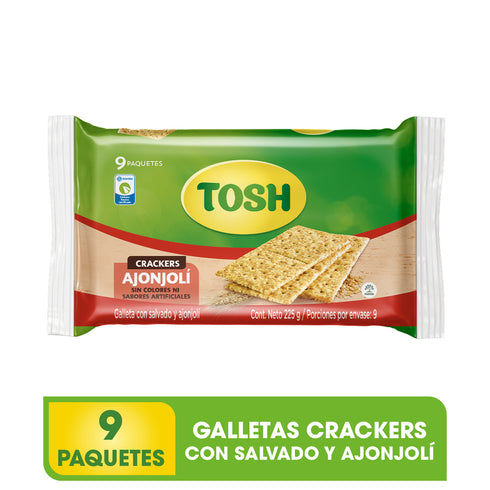 GALLETA TOSH AJONJOLI 9 PAQ 225GR