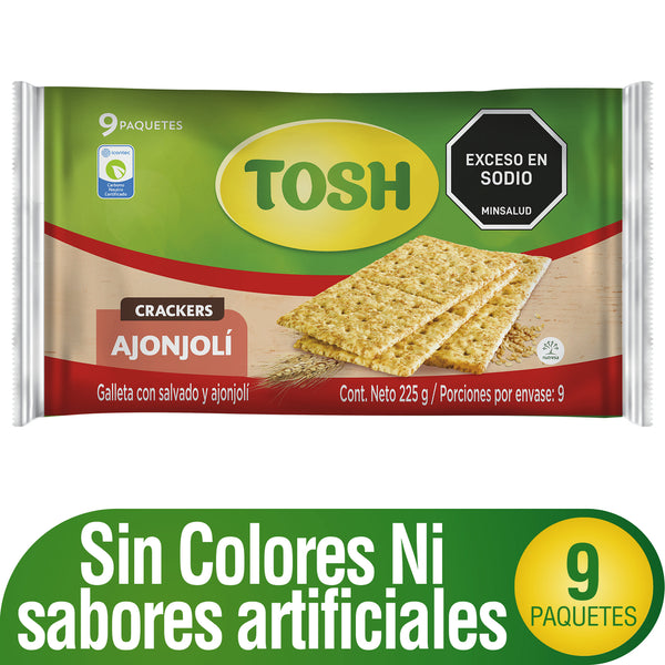 GALLETA TOSH AJONJOLI 9 PAQ 225GR