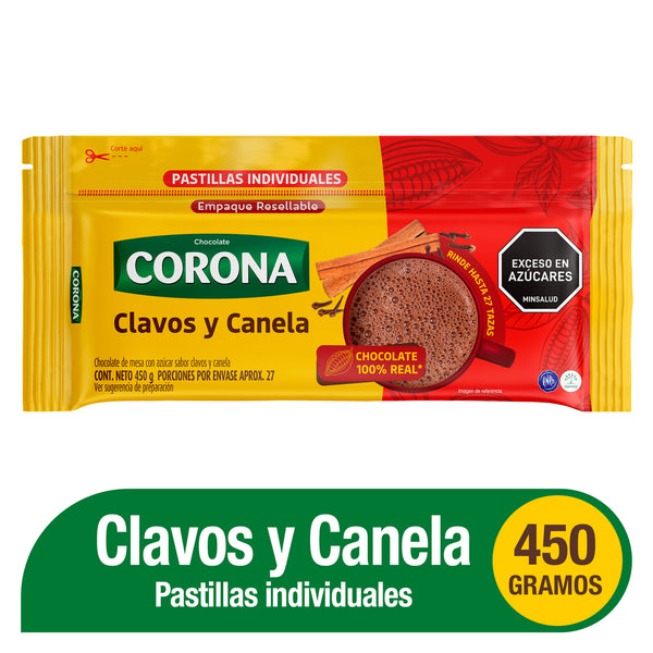 CHOCOLATE CORONA 450G CLAVOS/CANELA PAST