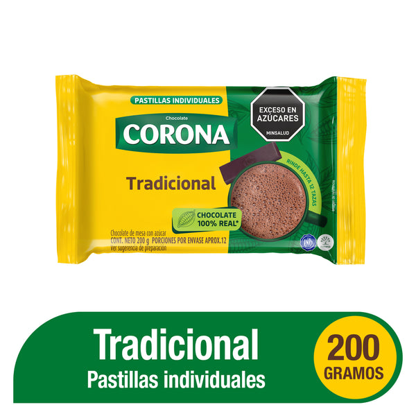 CHOCOLATE CORONA 200G PASTILLAS