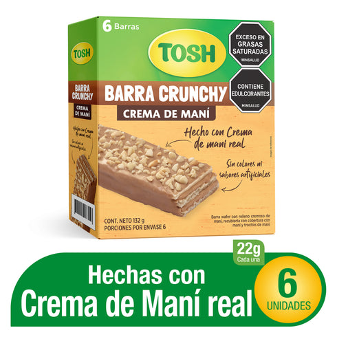 BARRA TOSH 6U 132G CREMA DE MANI CRUNCH