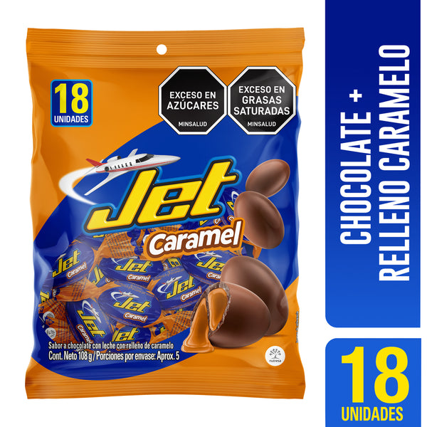 CHOCOLATINA JET 18U 108G BURBUJA CARAMEL