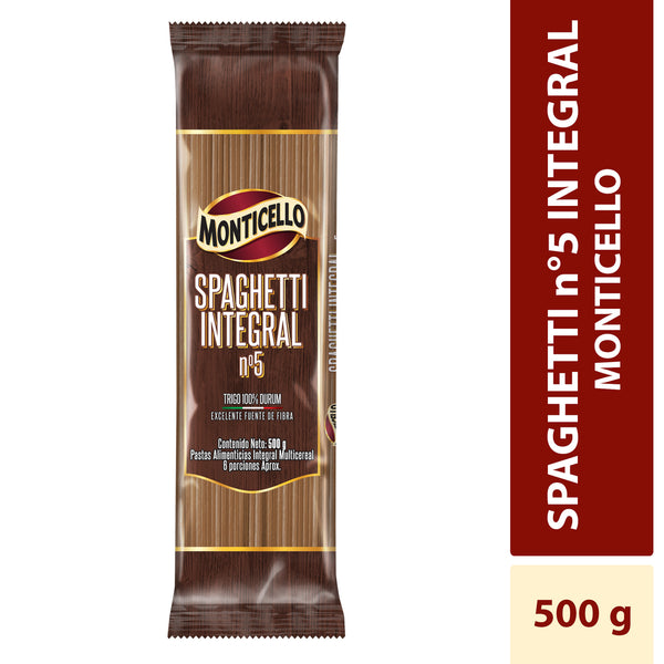 PASTA MONTICELLO 500G SPAGUETTI INTEGRAL