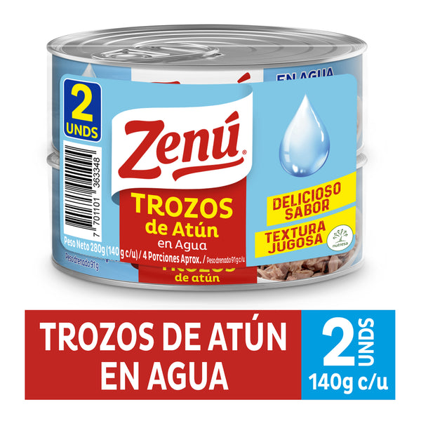 ATUN ZENU 2U 280G TROZOS EN AGUA