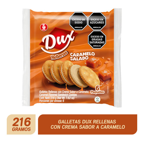 GALLETA DUX 6U 216G RELLENAS CARAMEL/SAL