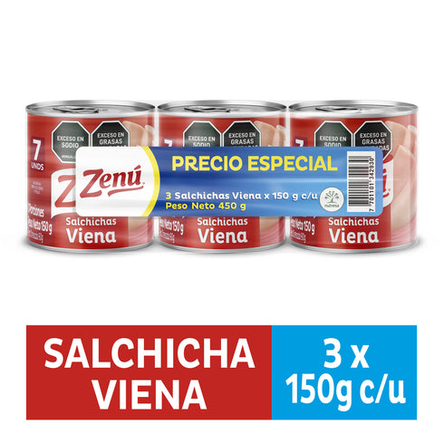 SALCHICHA VIENA ZENU 3U 150G OFERTA