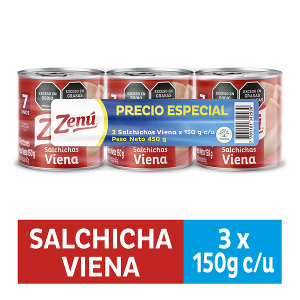 SALCHICHA VIENA ZENU 3U 150G OFERTA