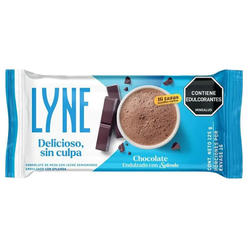 CHOCOLATE LYNE 125G ENDULZADO PASTILLA