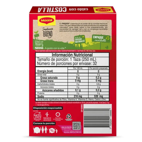 CALDO MAGGI 8U 88G COSTILLA CUBOS