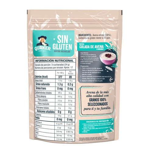 AVENA QUAKER 400G HOJUELA SIN GLUTEN