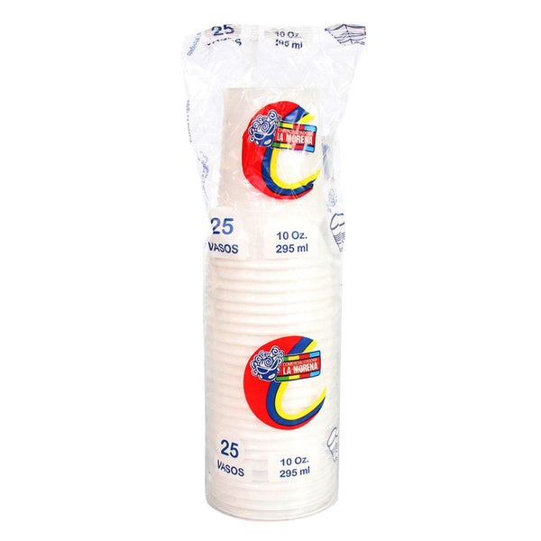 vaso la morena 25u 10oz blanco