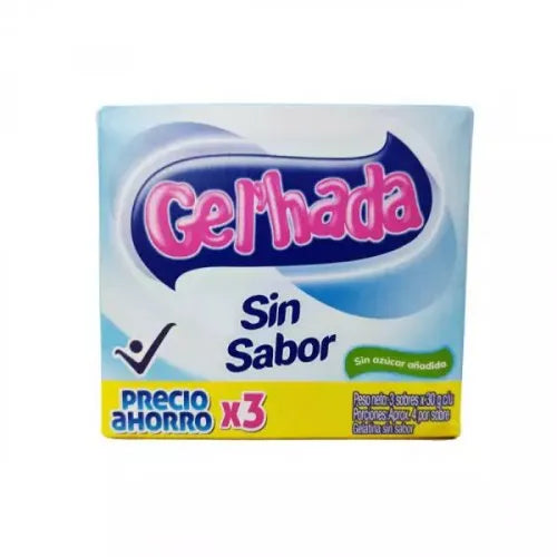 GELATINA GELHADA 3U 90G SIN SABOR