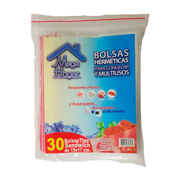 bolsa megahogar zipper 30u 15*17cm