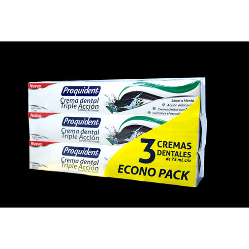 crema proquident 3u 225ml carbon activad