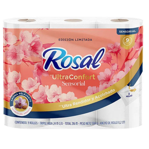 PAPEL HIG ROSAL 9U ULTRACON SENSORIAL 3H