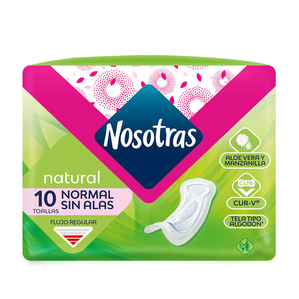 toalla nosotras 10u natural normal