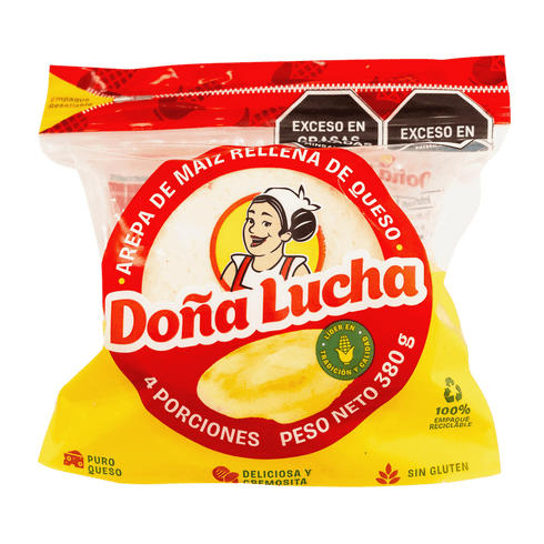 arepa dona luchita 380g rellena de queso