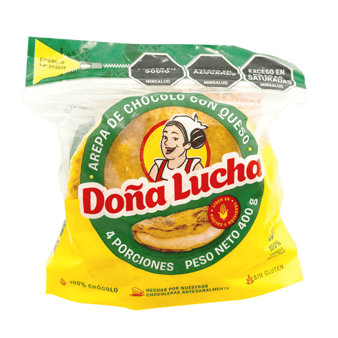 arepa dona luchita 400g rellena de queso