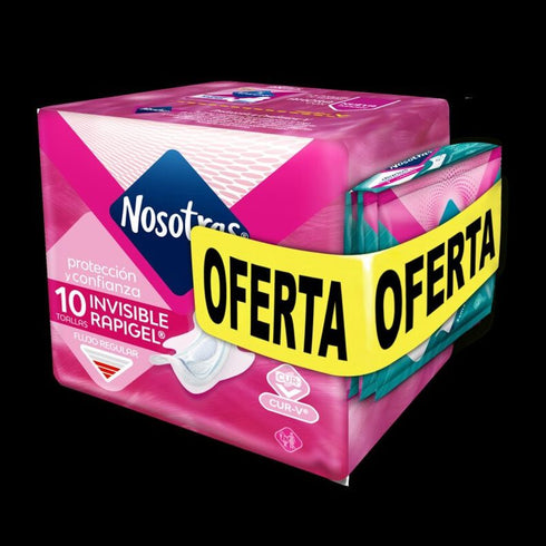 toalla nosotras 10u invis rap+5 protecto