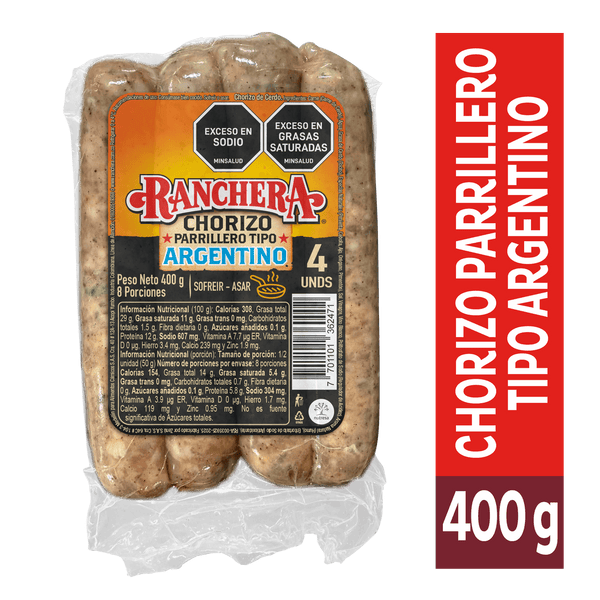 CHORIZO RANCHERA 400G ARGENTINO