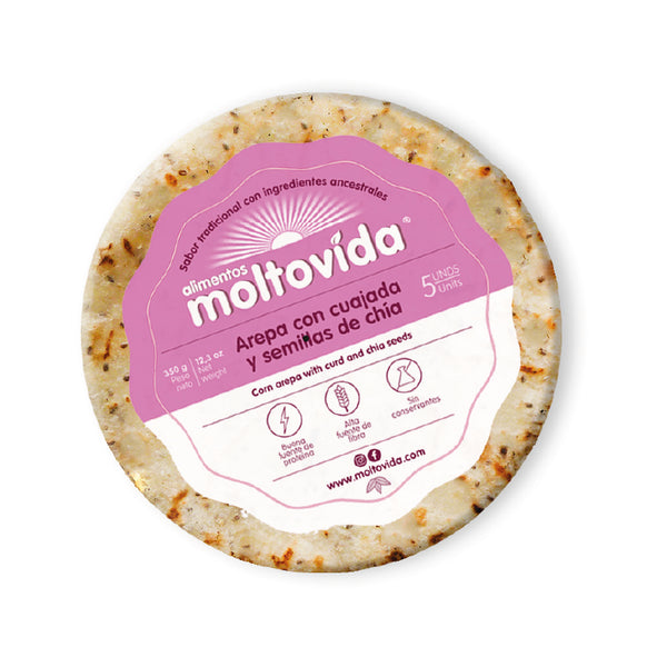 AREPA DE MAÍZ CON CUJADA Y SEMILLAS DE CHÍA X 5 UNIDADES 350G