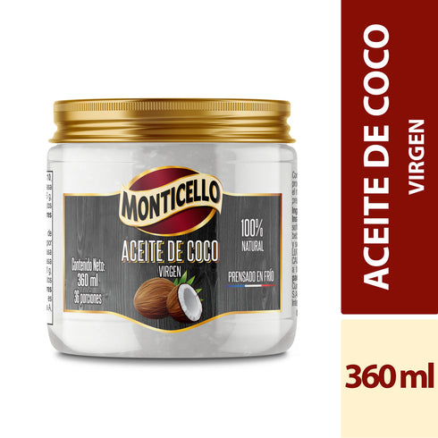 ACEITE DE COCO VIRGEN 360ML MONTICELLO