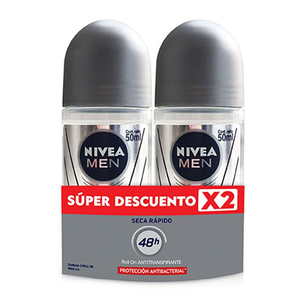 DESOD NIVEA MEN 2U 100ML SILVER PROT ROL