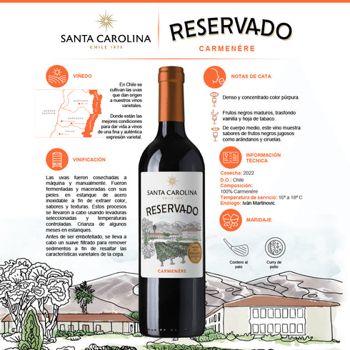 VINO RESERVADO 750ML CARMENERE