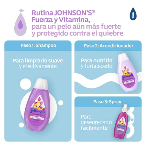 ACONDICIONADOR NIÑOS Y NIÑAS J&J 200ML FUERZA/VITAMINA