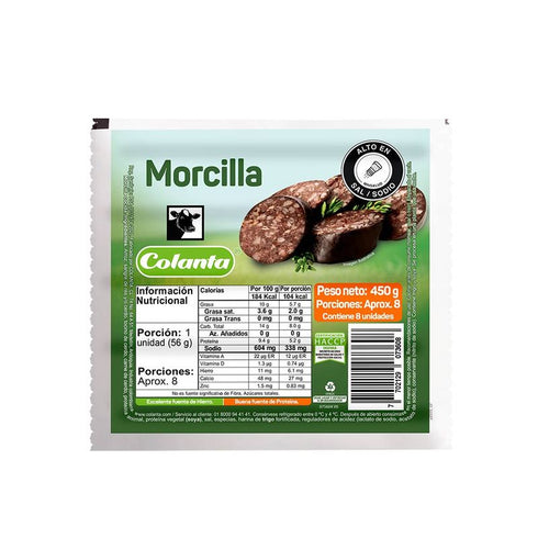 MORCILLA COLANTA 8U 450G