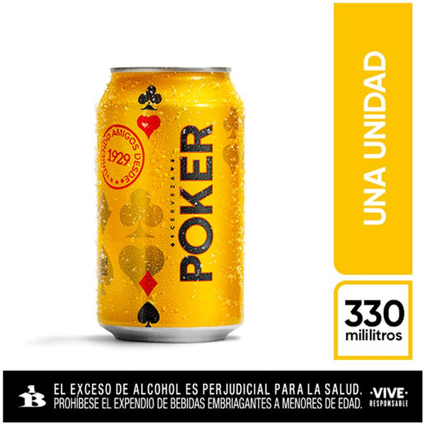 CERVEZA POKER 330ML LATA