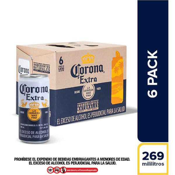 cerveza corona extra 269ml lata