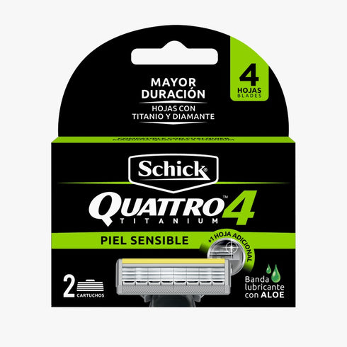REPUESTO SCHICK QUATTRO 2U TITANIUM SENT
