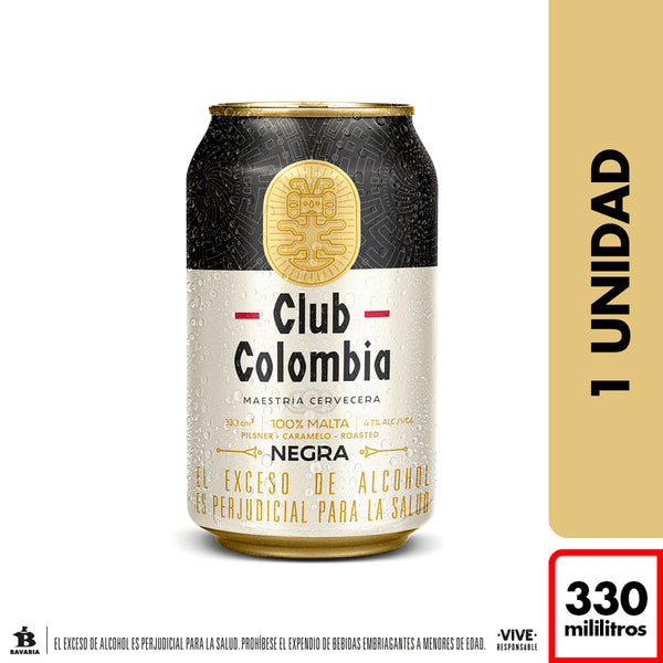 CERVEZA CLUB COLOMBIA 330ML NEGRA LATA