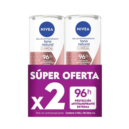 DESOD NIVEA 2U 100ML ROLLON CLIN TON/NAT