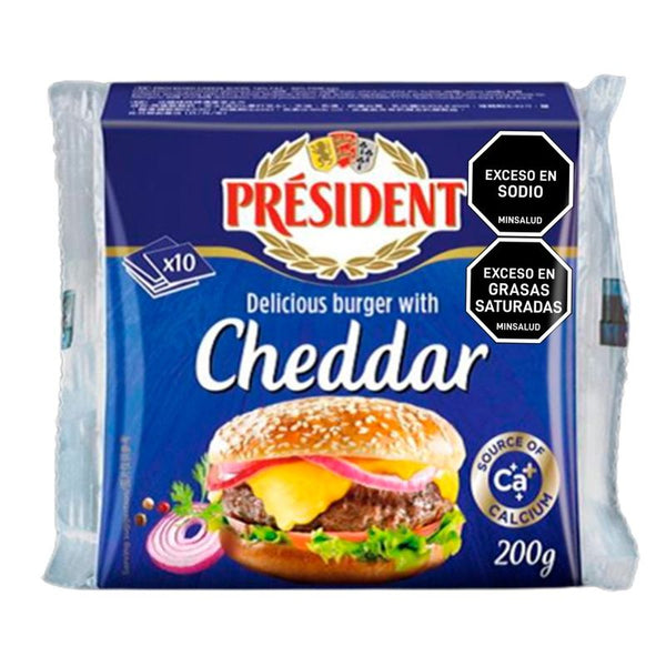 QUESO CHEDDAR PRESIDENT 200G TAJADO