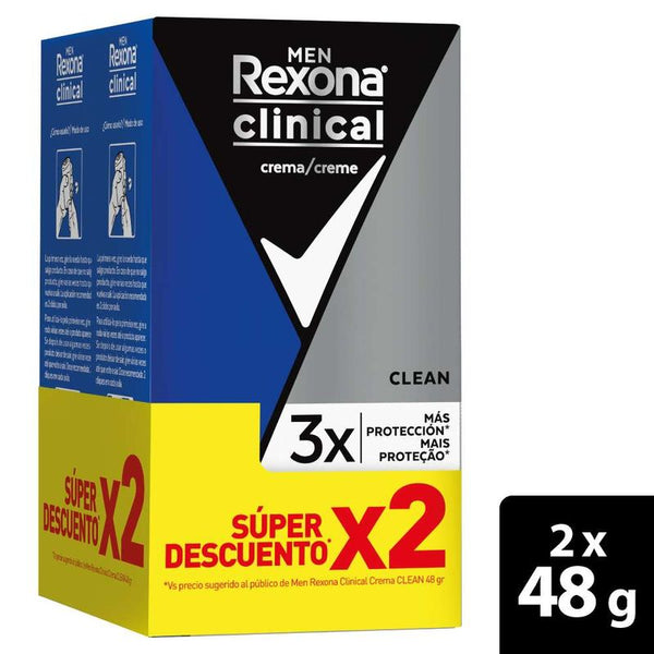 DESOD REXONA MEN 2U 96G CLIN CLEAN CREMA