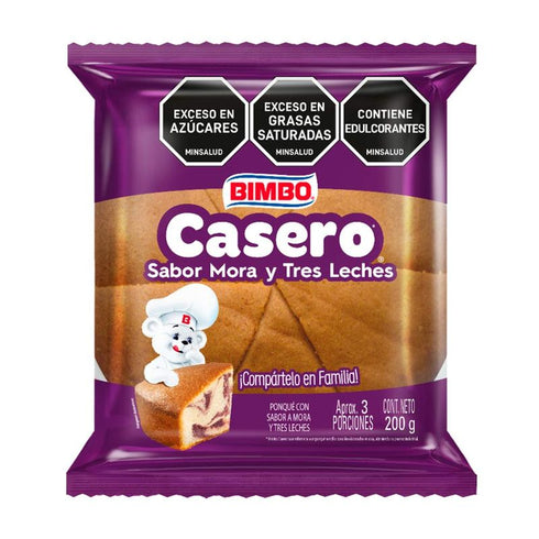 PONQUE CASERO BIMBO 200G MARMOLEADO MORA