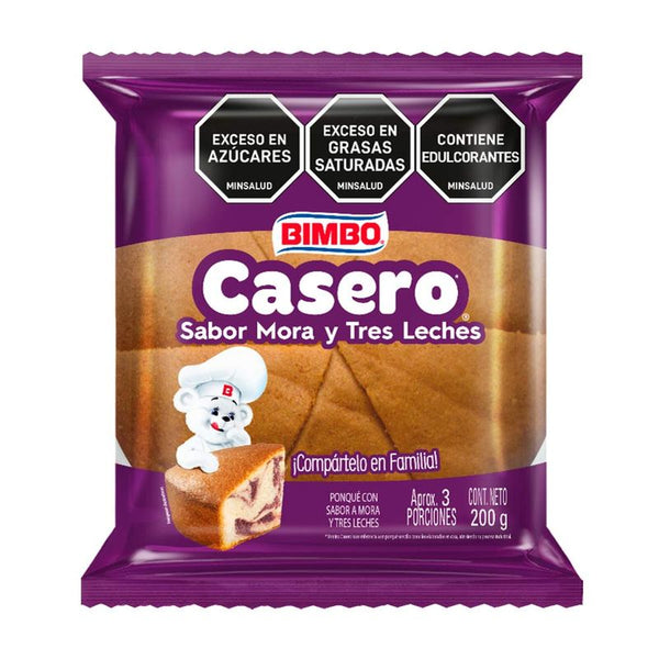PONQUE CASERO BIMBO 200G MARMOLEADO MORA
