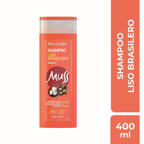 SHAMPOO MUSS 400ML LISO BRASILERO