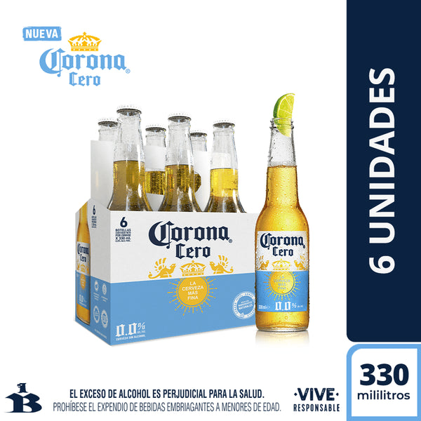 CERVEZA CORONA 6U 1980ML CERO BOTELLA