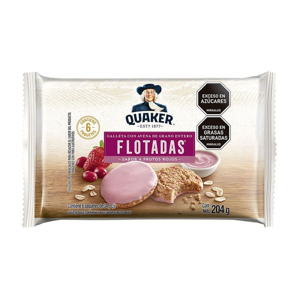 GALLETA QUAKER 6U 204G FRUTOS ROJOS