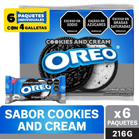 GALLETA OREO 216G COOKIES & CREAM