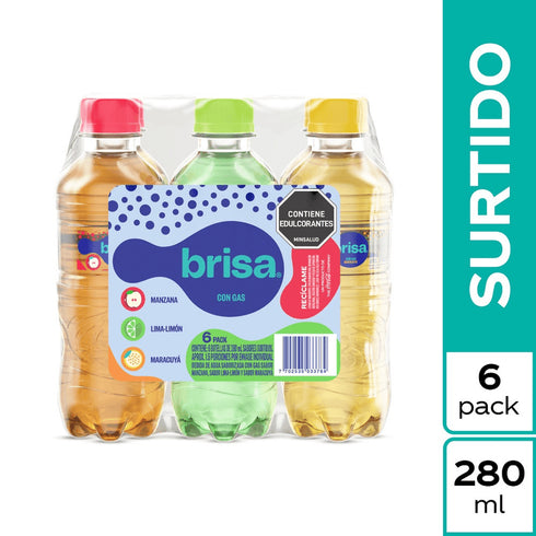 AGUA BRISA 6U 1680ML SABORIZADA SURTIDA