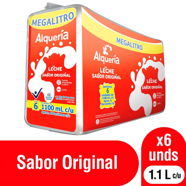 LECHE ALQUERIA 6U 1100ML ORIGINAL