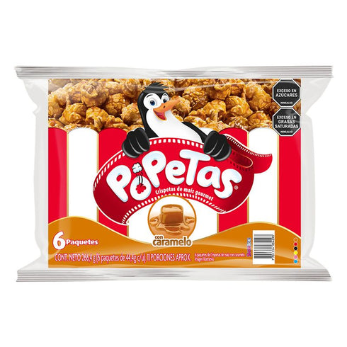 CRISPETAS POPETAS 266.4G 6U CARAMELO