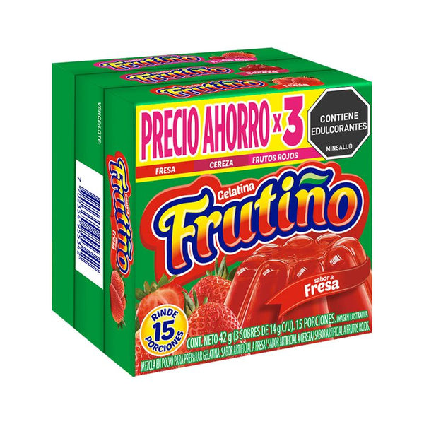 GELATINA FRUTINO 3U 42G SANDIA-FRESA-F ROJOS