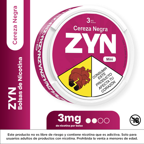BOLSAS NICOTINA ZYN 3MG CEREZA NEGRA