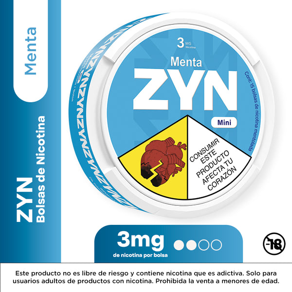 BOLSAS NICOTINA ZYN 3MG MENTA