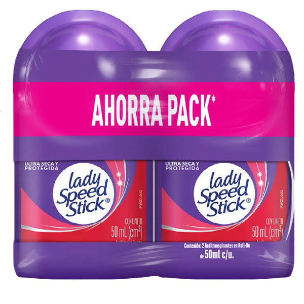Desodorante Mujer Lady Speed Stick Roll On Floral Fresh 48h 50ml x2